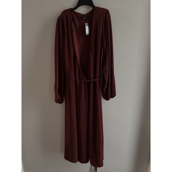 Women’s Wrap Dress plus size L (US20) NWT Hayden Sienna rustic red midi dress - Picture 4 of 12